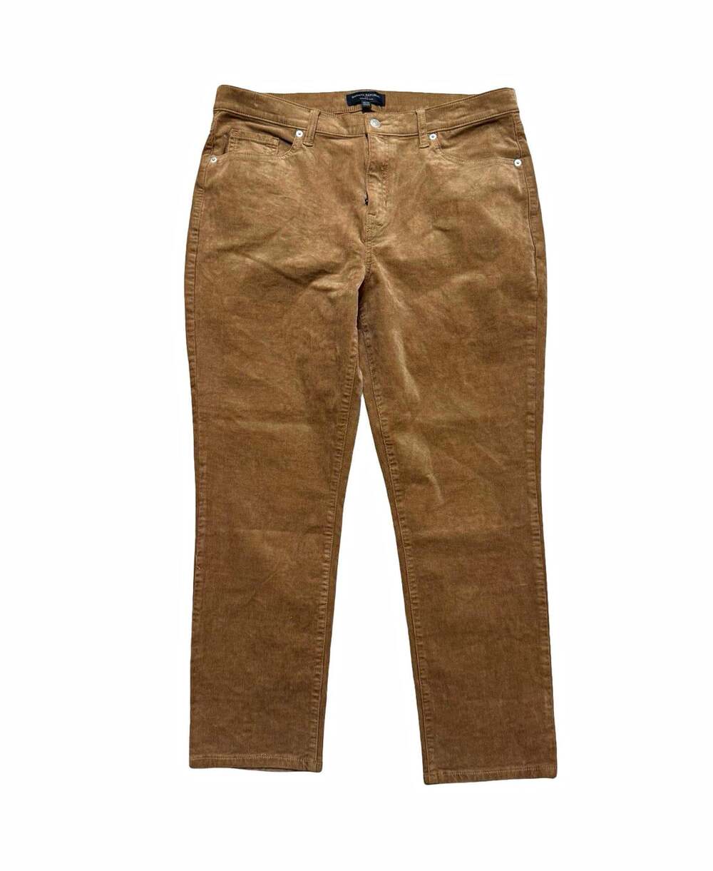 Banana Republic Brown Corduroy Pants Womens High Rise Slim Straight Leg Pockets